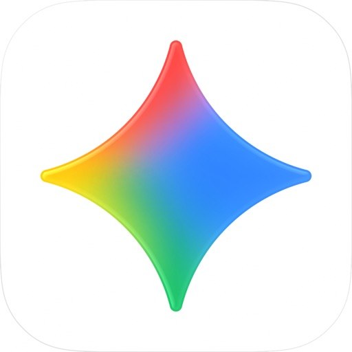 Google Gemini App 的官方圖示：白底上帶有藍紫紅漸層的四芒星標誌