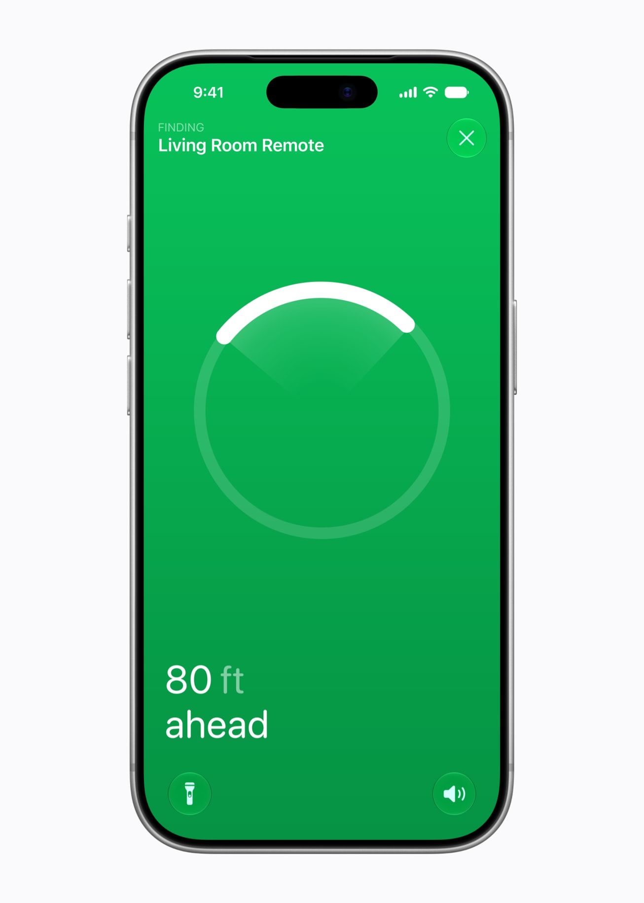 iPhone 透過尋找 App 的精確尋找功能定位 Siri Remote 遙控器方向與距離