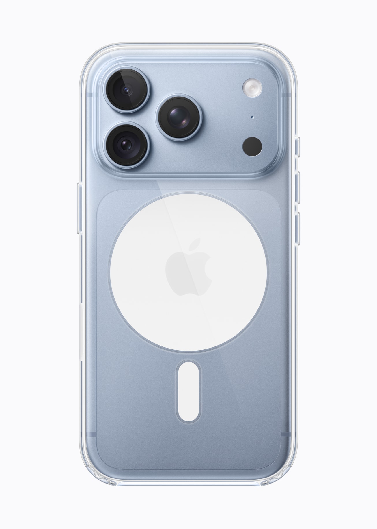 iPhone 18 Pro 搭配透明保護殼的官方產品照