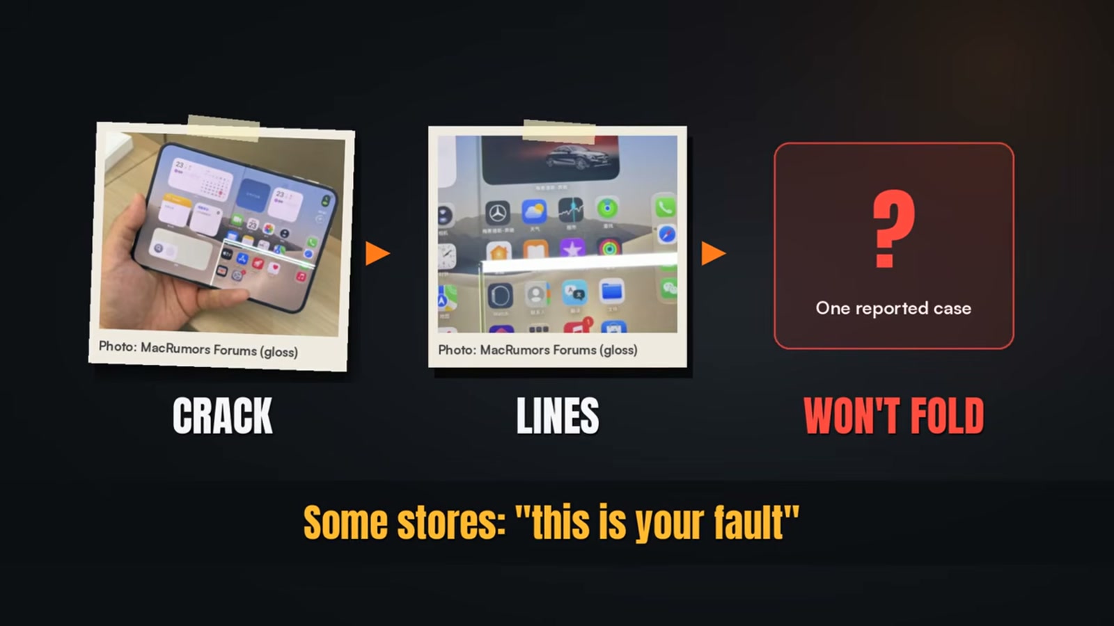 TechTeezy 分析 iPhone Duo 螢幕裂開的影片畫面