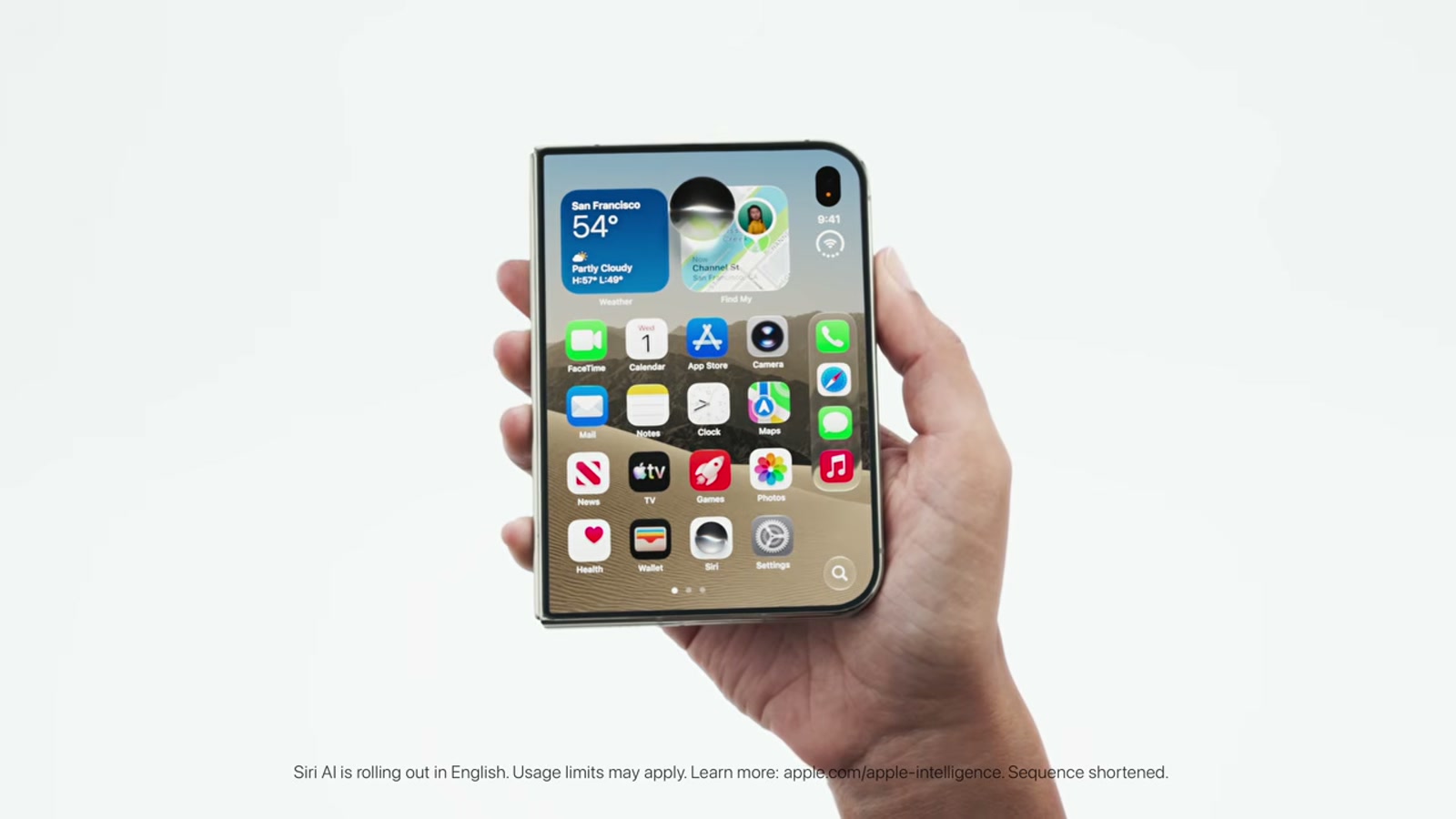 Apple 官方 iPhone Duo 介紹影片中的摺疊螢幕